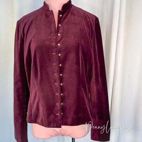 American Living Jackets & Blazers - American Living Faux Suede Pearl Button Jacket Wine Vintage